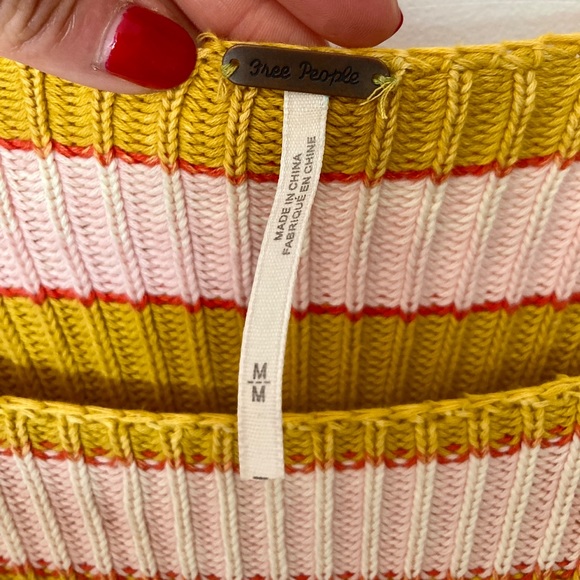 Free People Just My Stripe Sweater Sz M - Picture 4 of 9